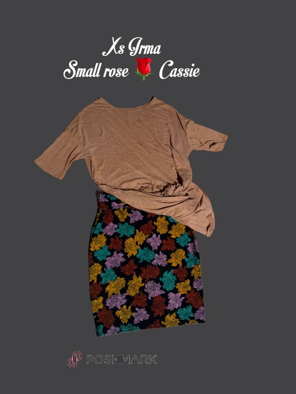 LuLaRoe Cassie Pencil Skirt in Teal, Purple, Mustard & Brown Floral